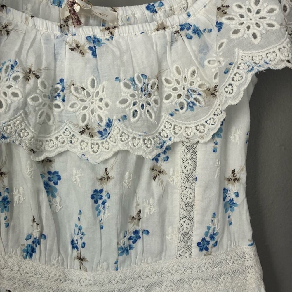 LoveShackFancy Cotton mini dress | Feminine Cottagecore Coquette Eyelet Spring 2 - Picture 8 of 14
